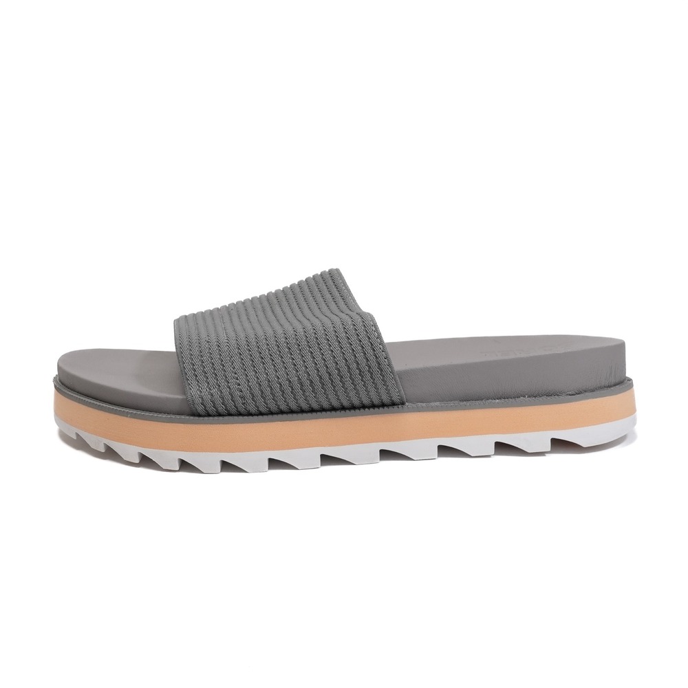 Sorel Roaming Easy Slides Women 8.5 Grey Platform Sandals LL6026-061